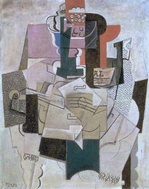 Bowl of Fruit, Violin and Bottle, 1914 by Pablo Picasso